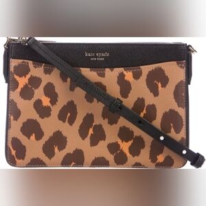 Kate Spade Leopard Print Crossbody Bag - Black and Brown